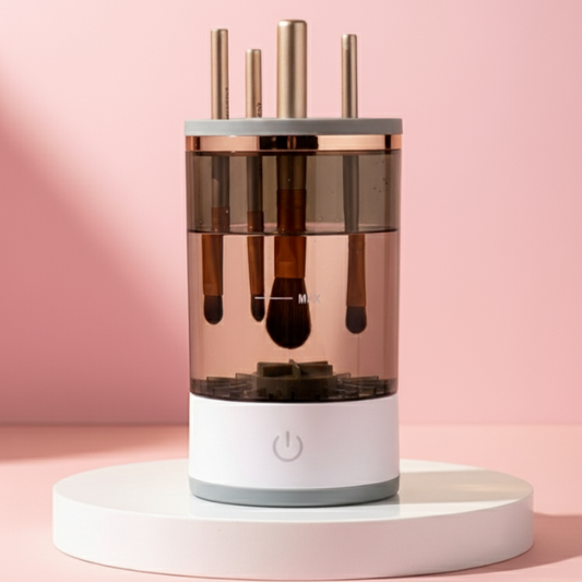 Automatic makeup brush cleaner